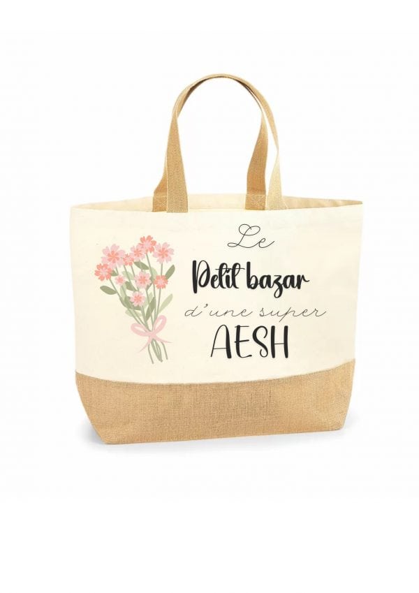 Sac tote bag bouquet fleurs
