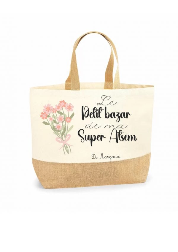 Sac tote bag bouquet fleurs