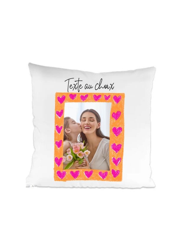 Housse de coussin cadre coeur