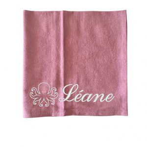 serviette de table personnalisée rose