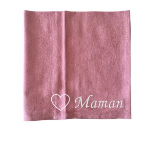 serviette de table personnalisée rose