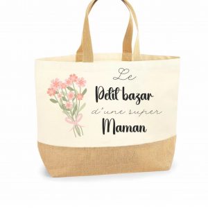 Sac cabas bouquet fleurs