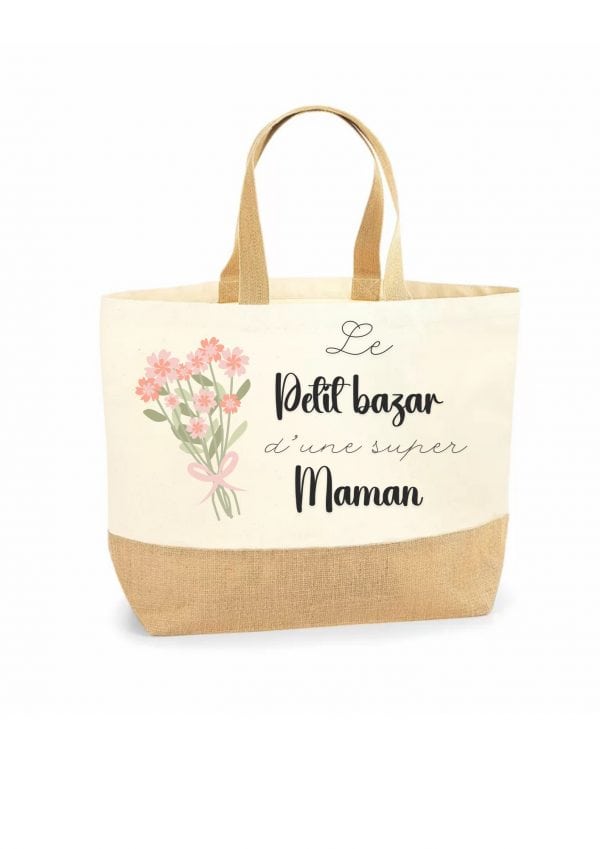 Sac cabas bouquet fleurs