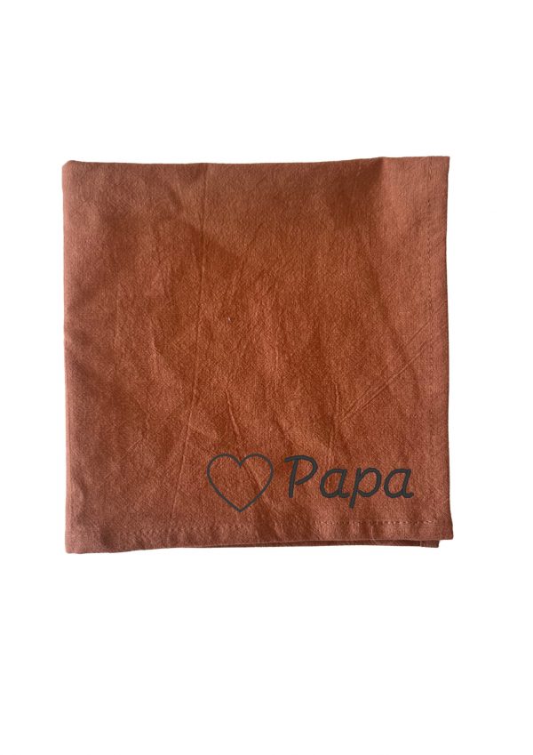 serviette de table personnalisée marron