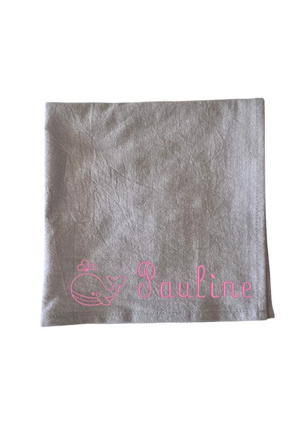serviette de table personnalisée grise