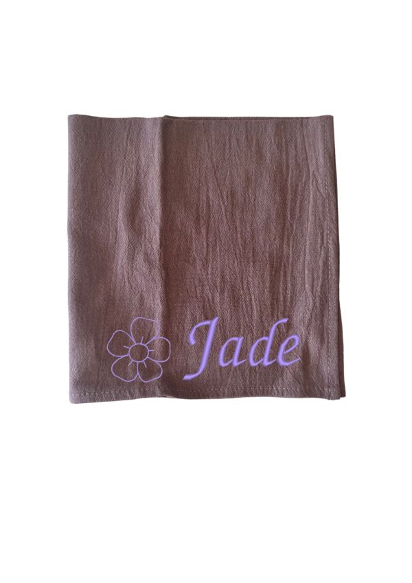 serviette de table personnalisée marron foncé