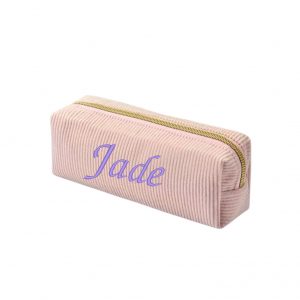 Trousse côtelé rose