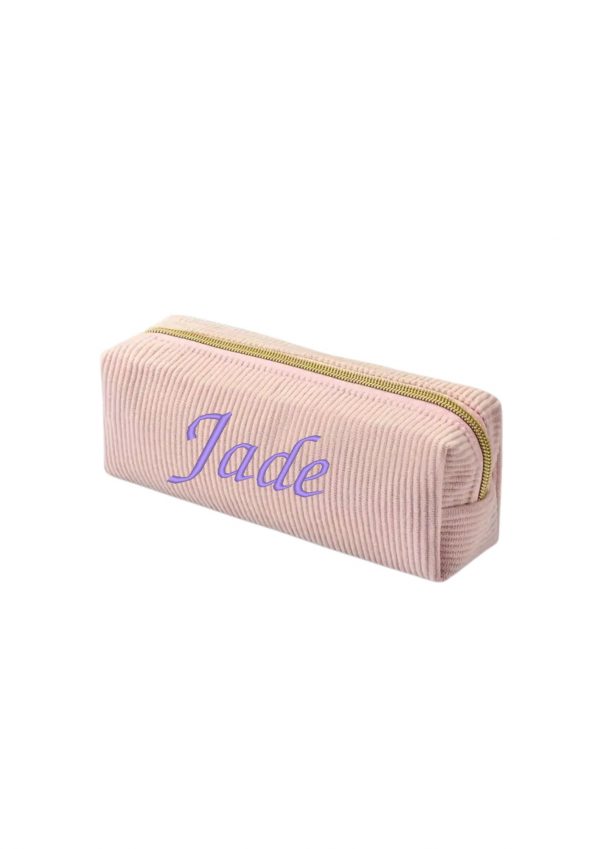 Trousse côtelé rose