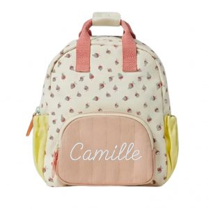 Sac à dos brodé fraise Pastel