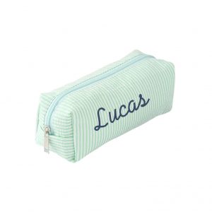 trousse rayé vert et blanc