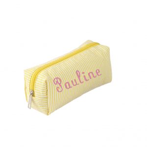 trousse rayé blanc et jaune