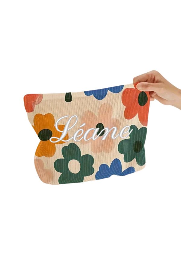 Trousse brodée Flower Pop